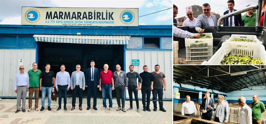 İl Müdürümüz Erkan Alkan Marmara Birlik Edincik Zeytin Tarım Satış Kooperatifini ziyaret ederek Yönetim Kurulu Başkanı Mehmet Özçakır ile bir araya geldi 