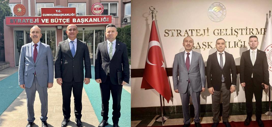 İl Müdürü Dr. Hüseyin Düzgün, Cumhurbaşkanlığı Strateji ve Bütçe Başkanlığı Tarım Daire Başkanı Sayın Dr. Hakan Günlü ile Tarım ve Orman Bakanlığımız Strateji Geliştirme Başkanı Sayın Göktuğ Bağlı’yı ziyaret etti