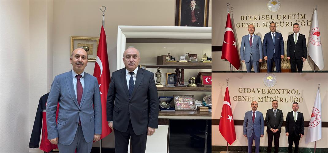 İl Müdürü Dr. Hüseyin Düzgün, Hayvancılık Genel Müdürü Sayın Salih Çelik, Gıda ve Kontrol Genel Müdürü Sayın Dr. Ersin Dilber ve Bitkisel Üretim Genel Müdürü Sayın Uğur Erdem’i ziyaret etti