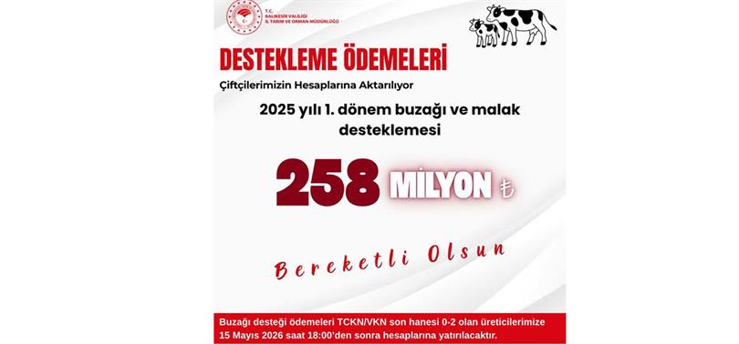 Üreticilerimize Hayırlı ve Bereketli Olsun